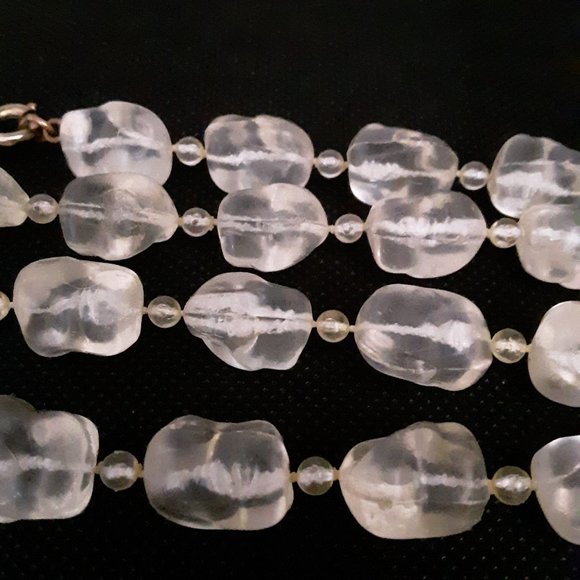 Vintage German Necklace Clear Lucite - Picture 2 of 4